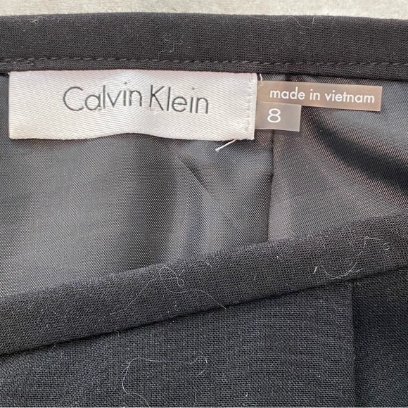 Calvin Klein Black Pensil Lined Midi Wrap Strech Skirt with Silver Buckle size 8 - Picture 5 of 10